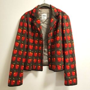 Moschino Apple Printed Wool Jacket
